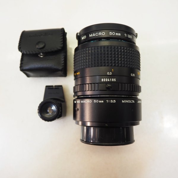 Minolta Macro 50mm f/3.5+tubo+mirino